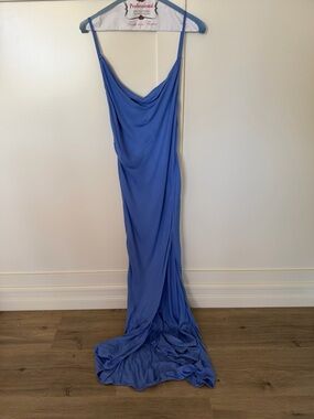 Indah Blue Cowl Slip Dress